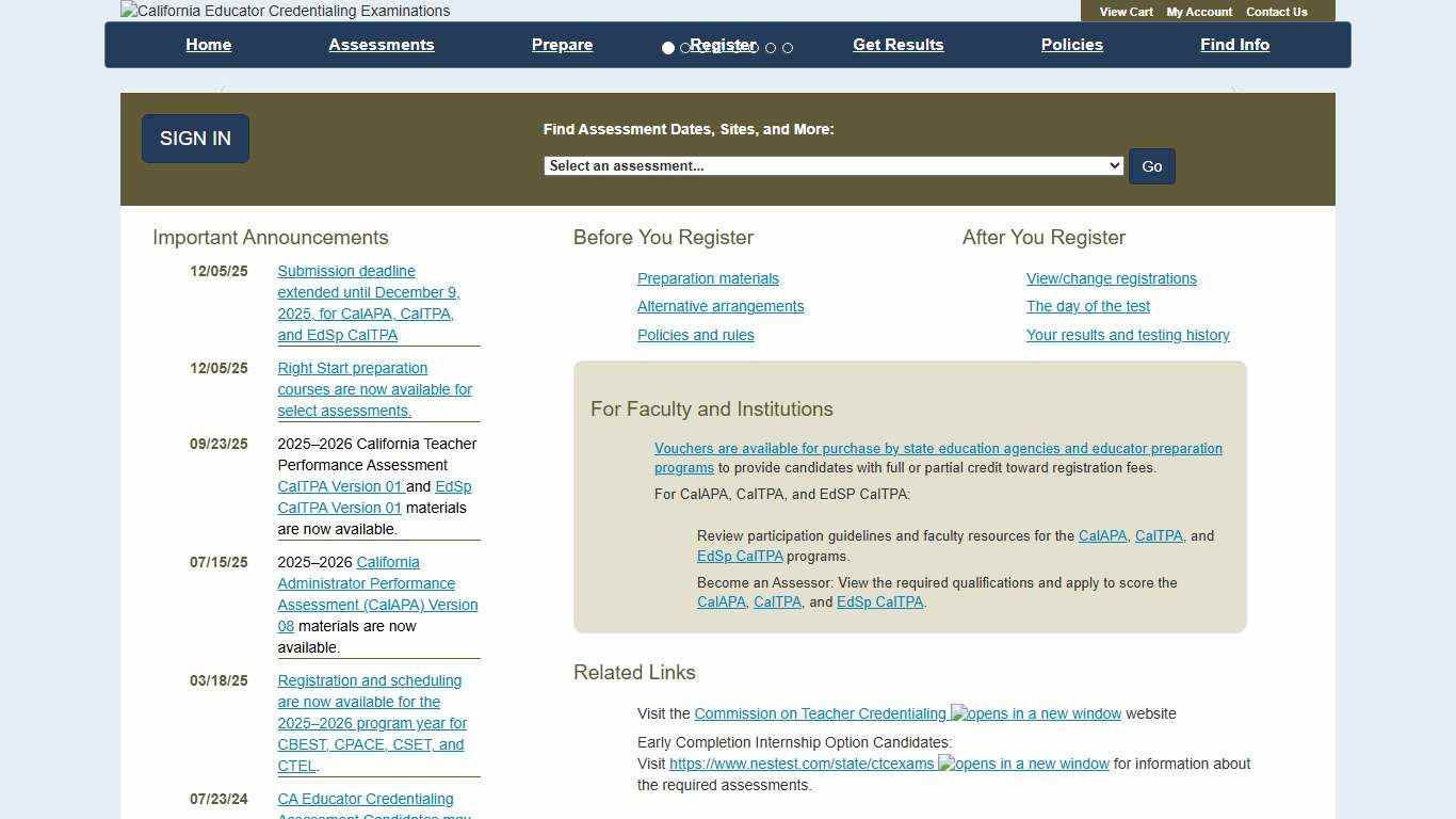 California Educator Credentialing Examinations